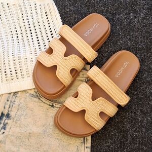 🆕️The Tulum// Raffia Slide Sandals